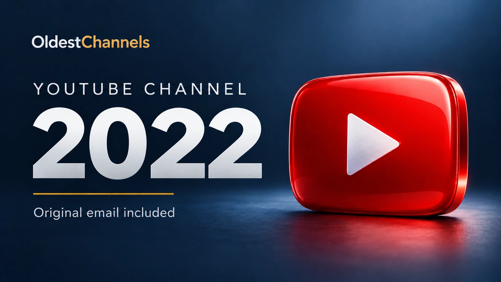 YouTube channel created in 2022 — original email included