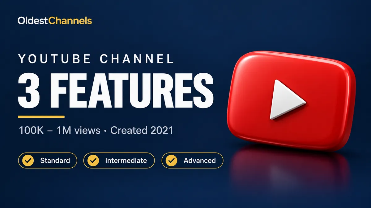 YouTube channel created in 2021 — original email included